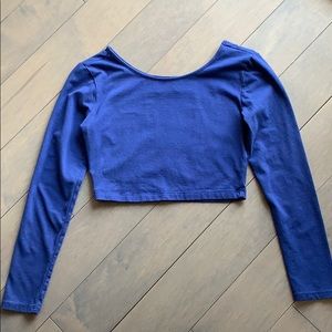 💥NWOT Forever 21 Long Sleeve Navy Crop Top - M